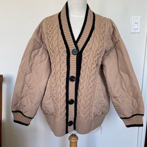 BNWT COMMENSE Quilted Puff Cardigan